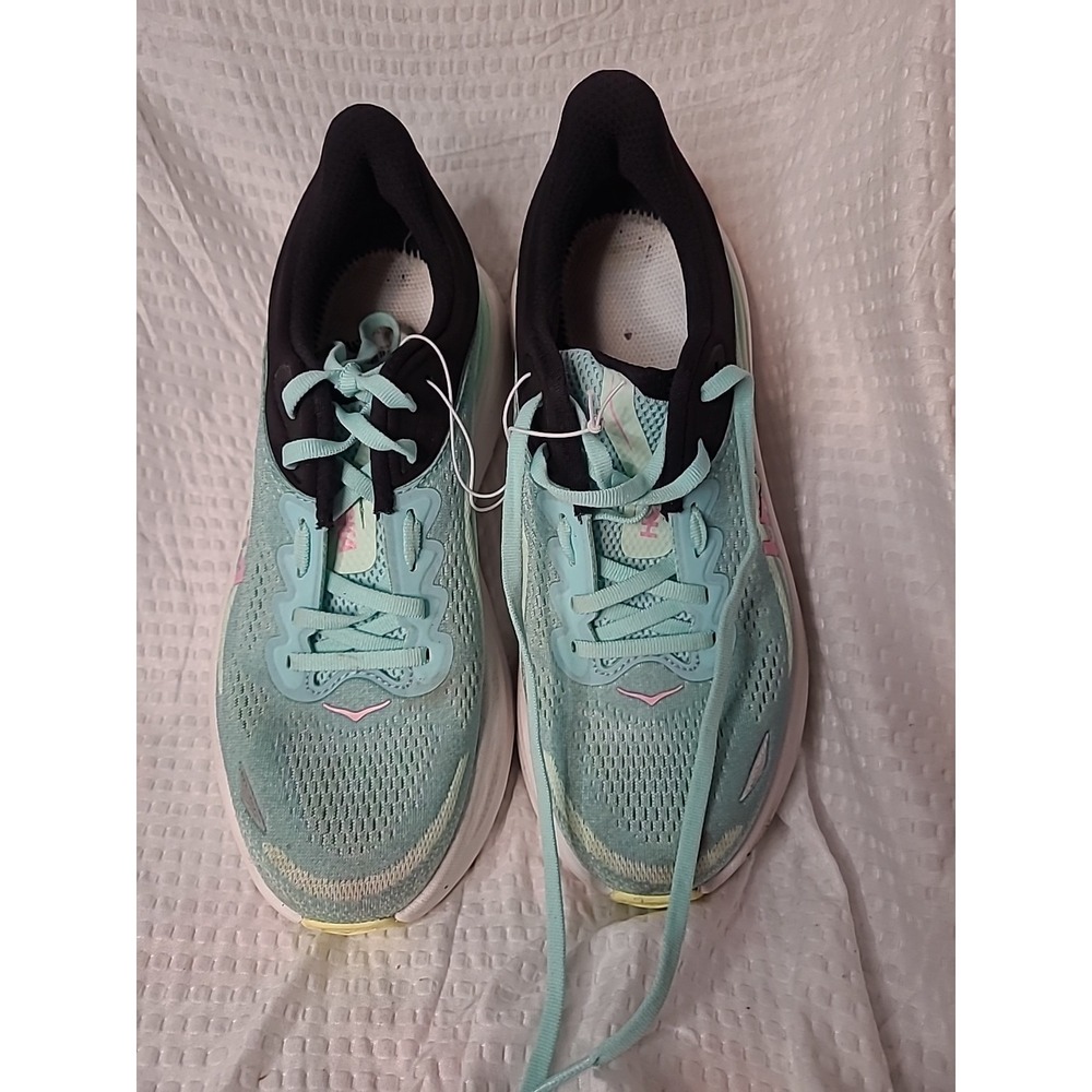 Hoka One One Bondi 8 Blue Fog Pink Yarrow Running Shoes 1127952 Womens 8.5B